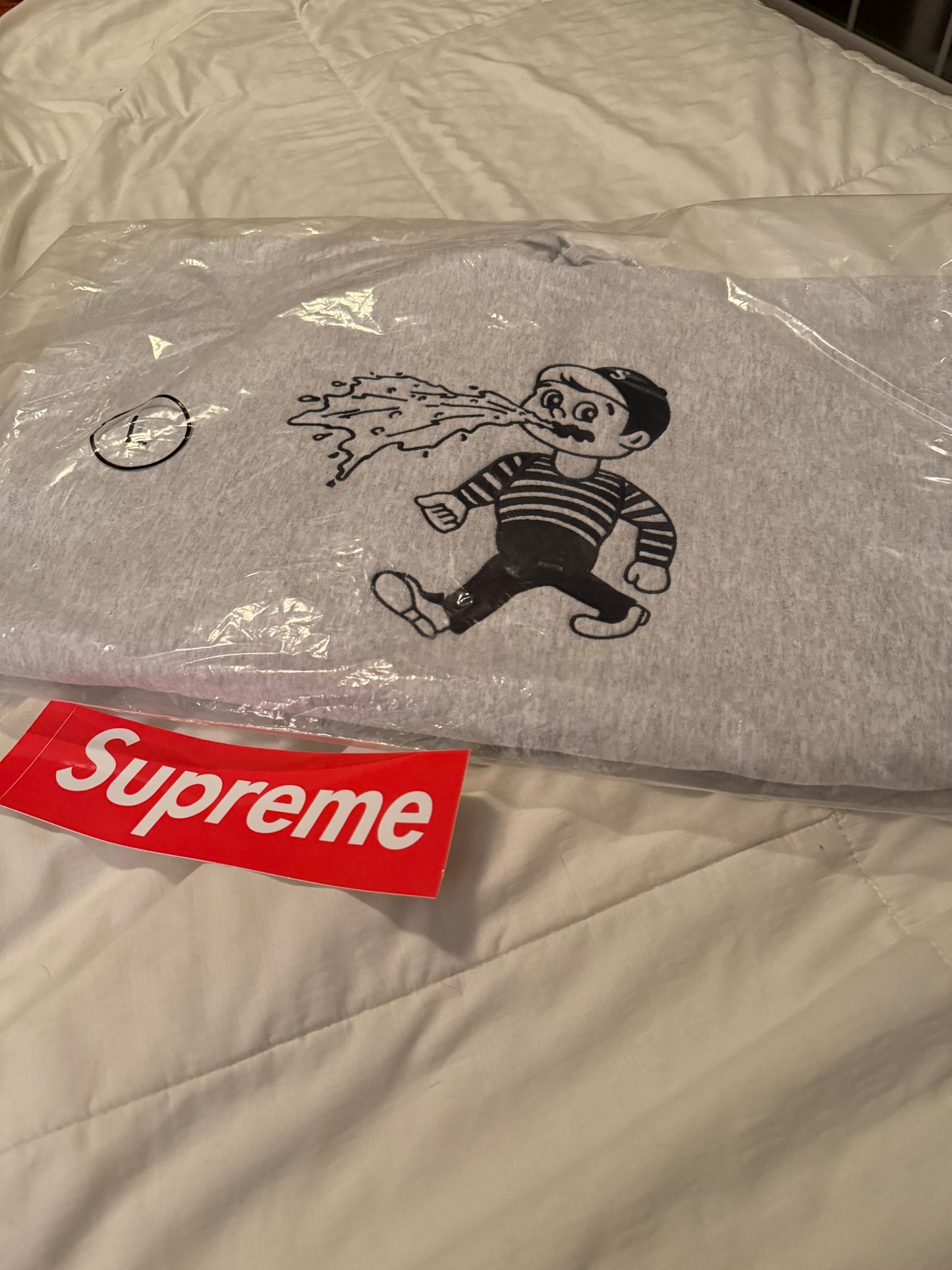 Supreme HomeRun Hoodie Grey/Teal. Sz Large.