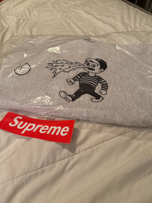 Supreme HomeRun Hoodie Grey/Teal. Sz Large.