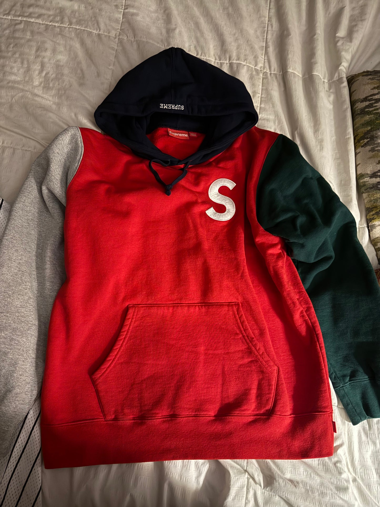 Supreme ColorBlock “S” Hoodie Sz L